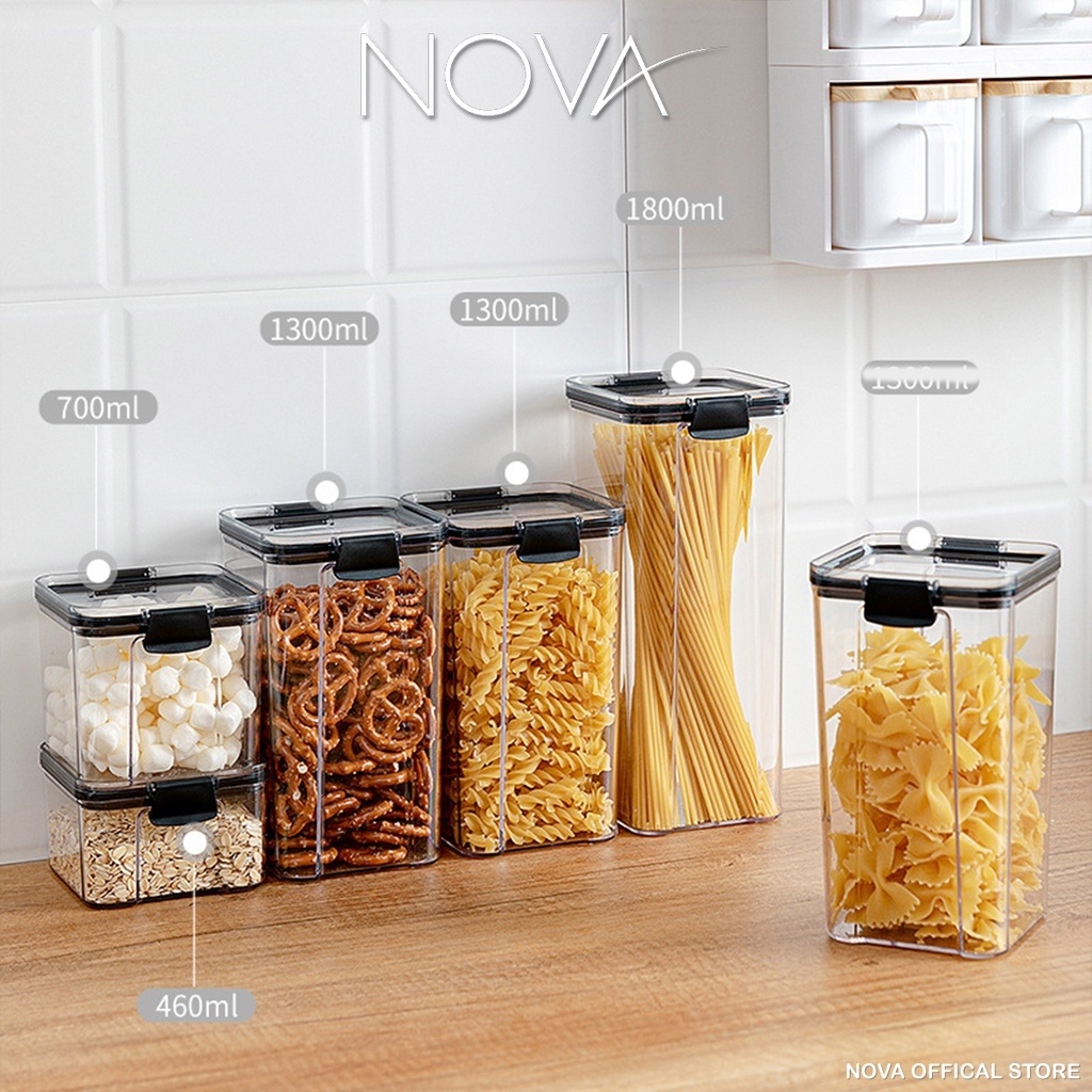NOVA Tupperware Storage Container Food Storage Airtight Multigrain Plastic Sealed High Quality Review Transparent 密封罐