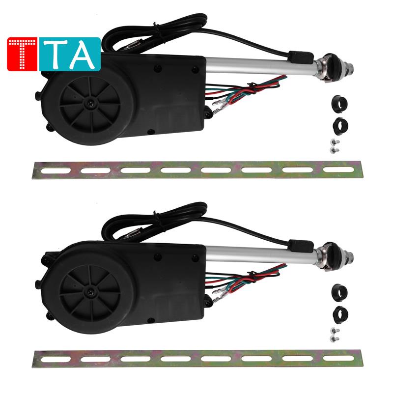 2X Car Antenna Kit DC12V Electric Aerial Radio Automatic Antenna