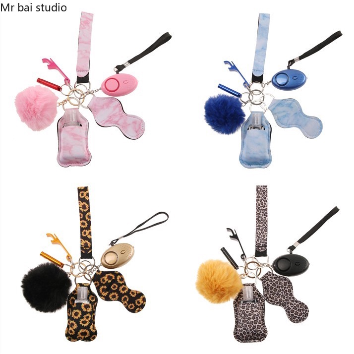 9pcs Hot Sale Personal Security Alarm Cute Mini Self-defense Product Multi-function Keychain Girl Self-defense Wolf