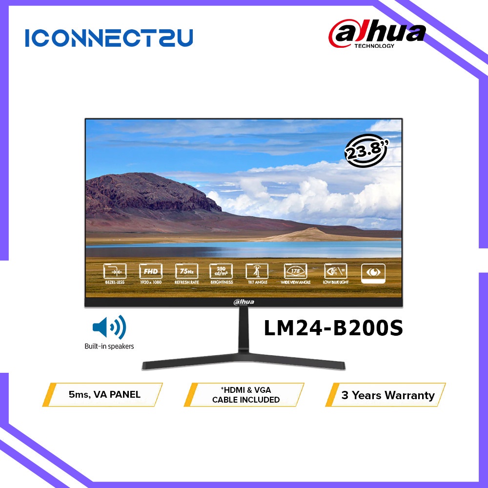 Dahua 23.8" LM24B200S 75hz 5ms VA FHD Monitor with built in speaker