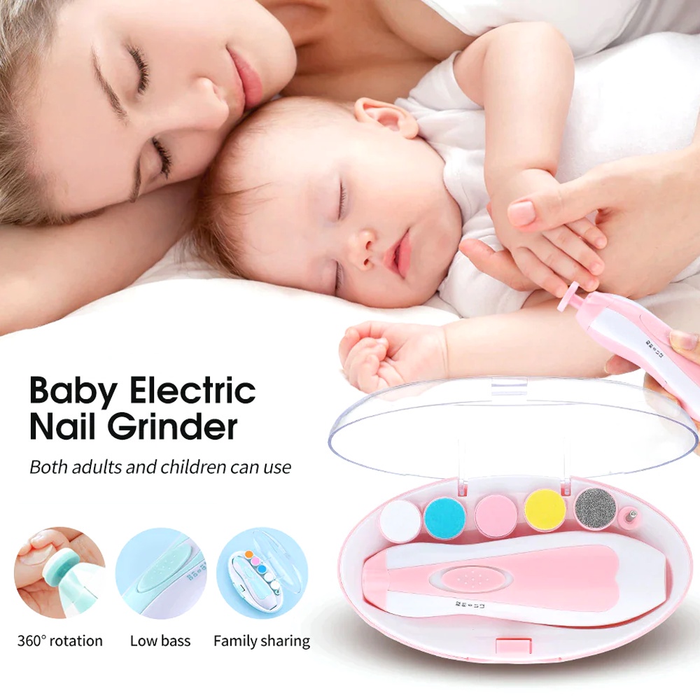 6IN1 Electric Newborn Baby Nail Trimmer Grinder Adult Nail Cutter