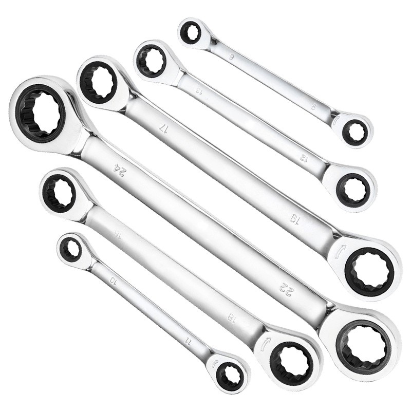 Build Repair Double-Head Combination Ratchet Wrench 72-Tooth Gear Universal Key Head Chrome Vanadium Reversible Spann... - Image 2