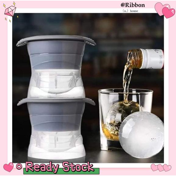 【Stok Sedia】Acuan Bebola Ais Silikon Pembuat Bebola Ais Silikon Whiskey Premium Kiub Ais / Acuan Hoki Ais