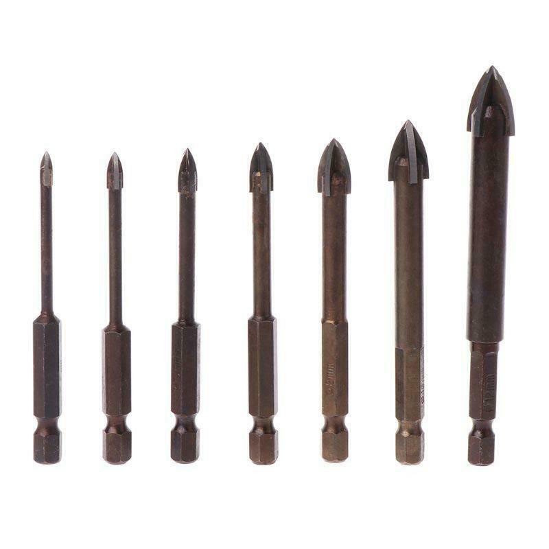 Craft Duty Carbide Drill Bit 4 Cutting Edges Tiles Crosshead Tile Glass Ceramics Granite - Image 4