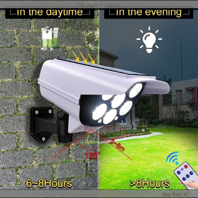 Solar Sensor Light Motion Sensor Security Dummy Camera Wireless Outdoor ...