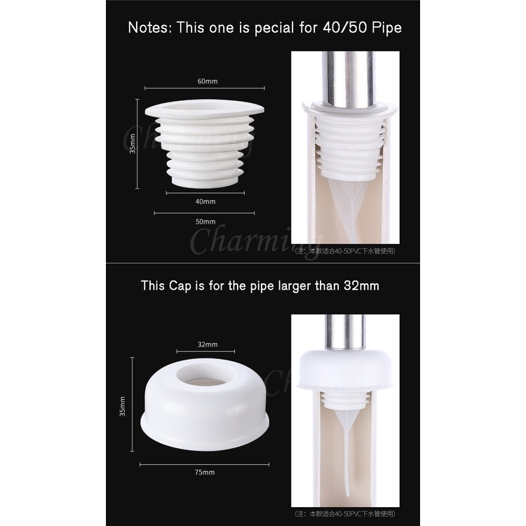 Premium Durable Efficient Drainage Solution: 3PC/Set (4-5cm Pipe) Washing Machine Drain Core Pipe Connector Sewer Sea... - Image 4