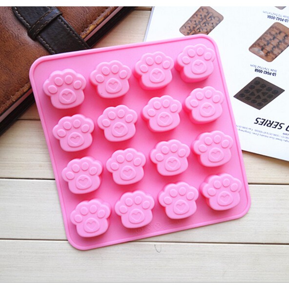 16 Cav Paw Silicone Mold Chocolate Jelly Mould 脚印猫爪燕菜果冻硅胶模 Tapak Kaki ...