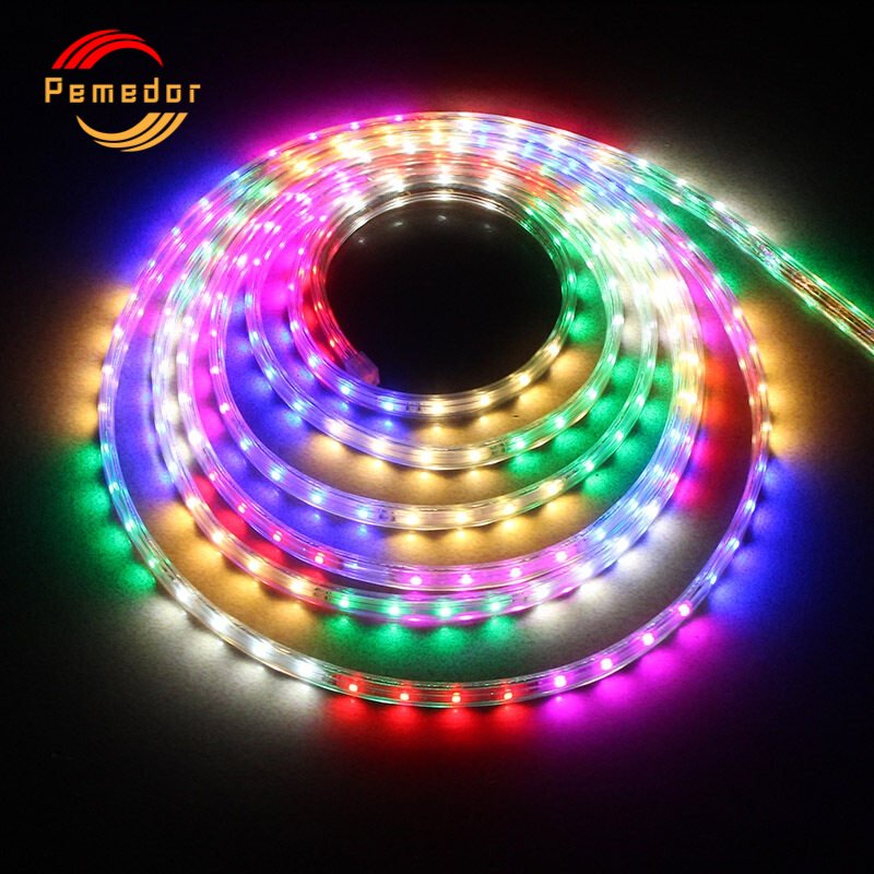 3-25 Meters LED Strip Light w/ EU Plug SMD2835 RGB Waterproof 220V 48 LEDs/M Flexible LED Strip High Quality Outdoor LED Lamp Colorful Light Raya decoration Ramadan