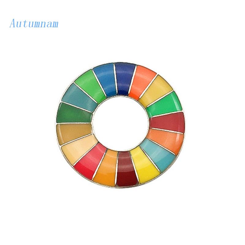 AUTU Round Rainbow Sdg - Sustainable Development Goals Unisex Fashion Medal Brooch