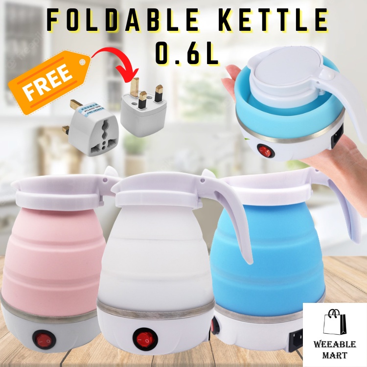 Foldable Silicone Electric Kettle 0.6L Portable Mini Travel Stainless Steel Collapsible Boiler Cerek Boleh Lipat 折叠热水壶