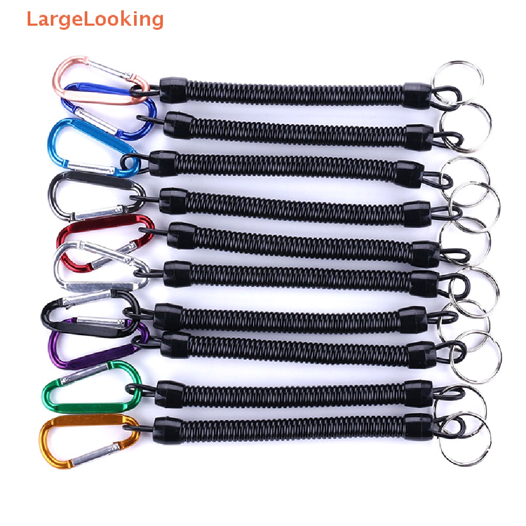 [LargeLooking] 1PC Tactical Retractable Spring Elastic Rope Security Gear Tool Hiking Camping Anti-lost Phone Keychain Fishing Lanyards Outdoor