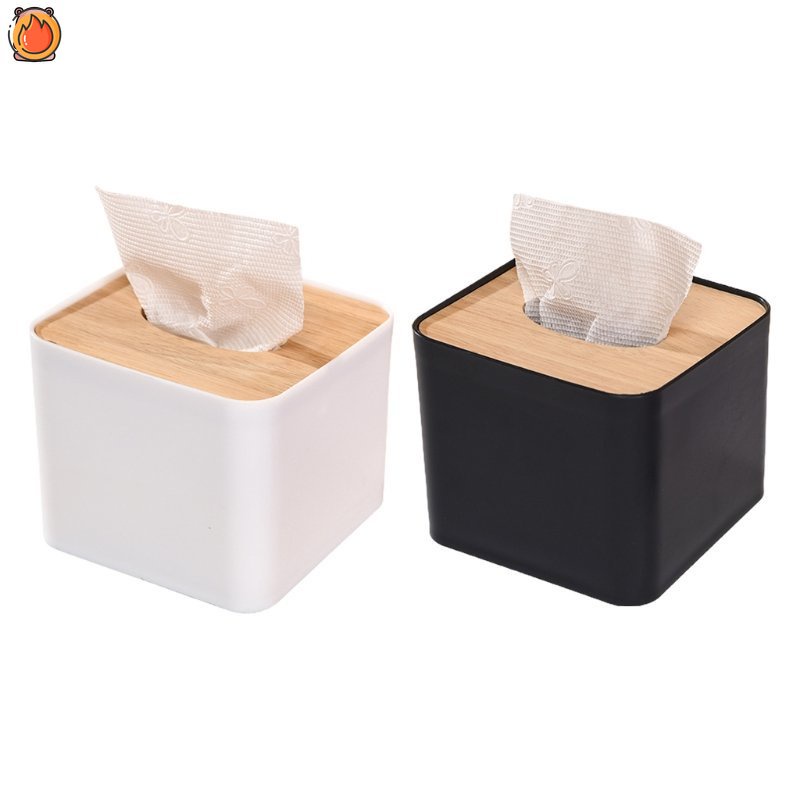 Home Tissue Paper Dispenser White Tissue Box Napkin Containers With Cover Smooth Facial Tissue ContainerSAWU