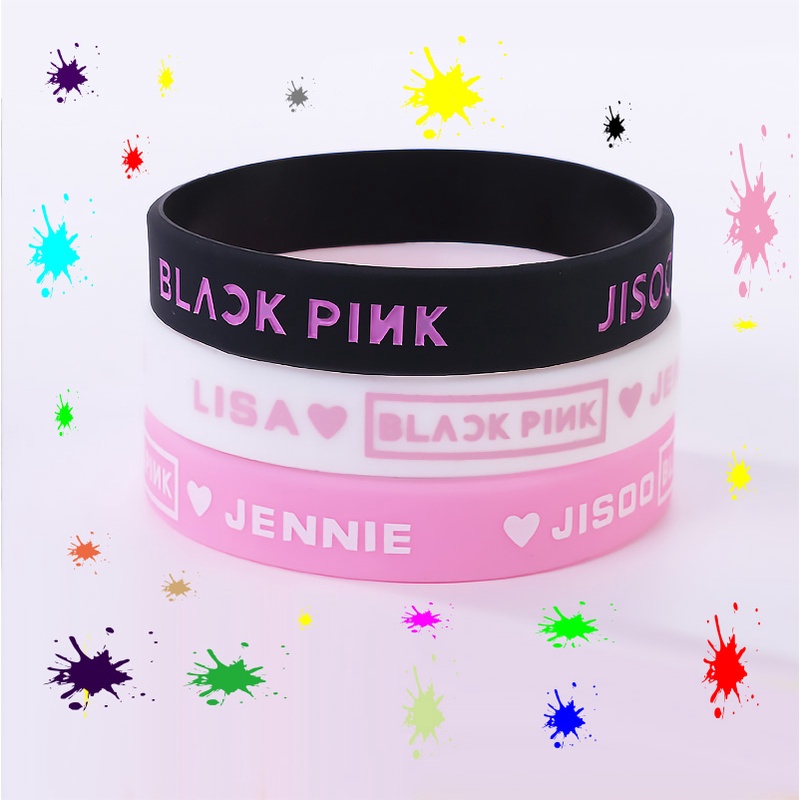 2pcs BLACKPINK Bracelet Silicone Bracelet BTS Fan Support Wristband Sports Bracelet Strap