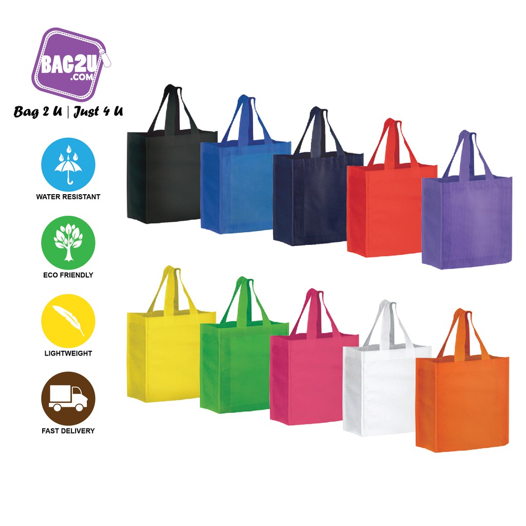 14 inch 90gsm Eco Friendly Reusable Go Green Shopping Bag Handbag Woman Non-Woven Bag (READY STOCK AVAILABLE!!!)