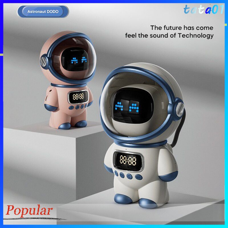 Astronaut Bluetooth Smart AI Interactive Audio Alarm Clock Memory Card Computer Speaker Creative Gift