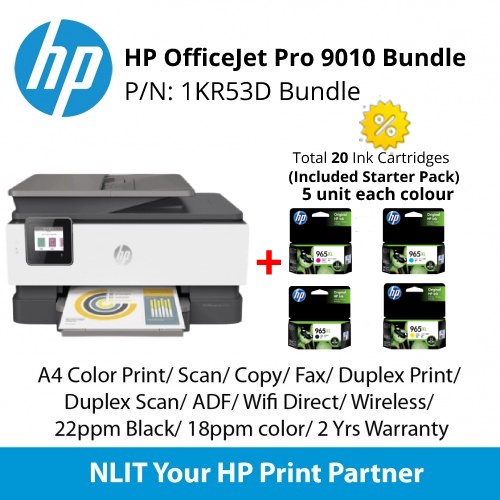 HP Officejet Pro 9010 Printer + Total 20 Ink Cartridges Bundle Shopee
