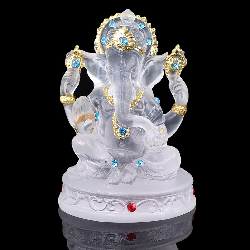 ## Hot selling ## Ganesh Hindu Elephant God of Success Statue Resin Transparent Figurine Ornament .