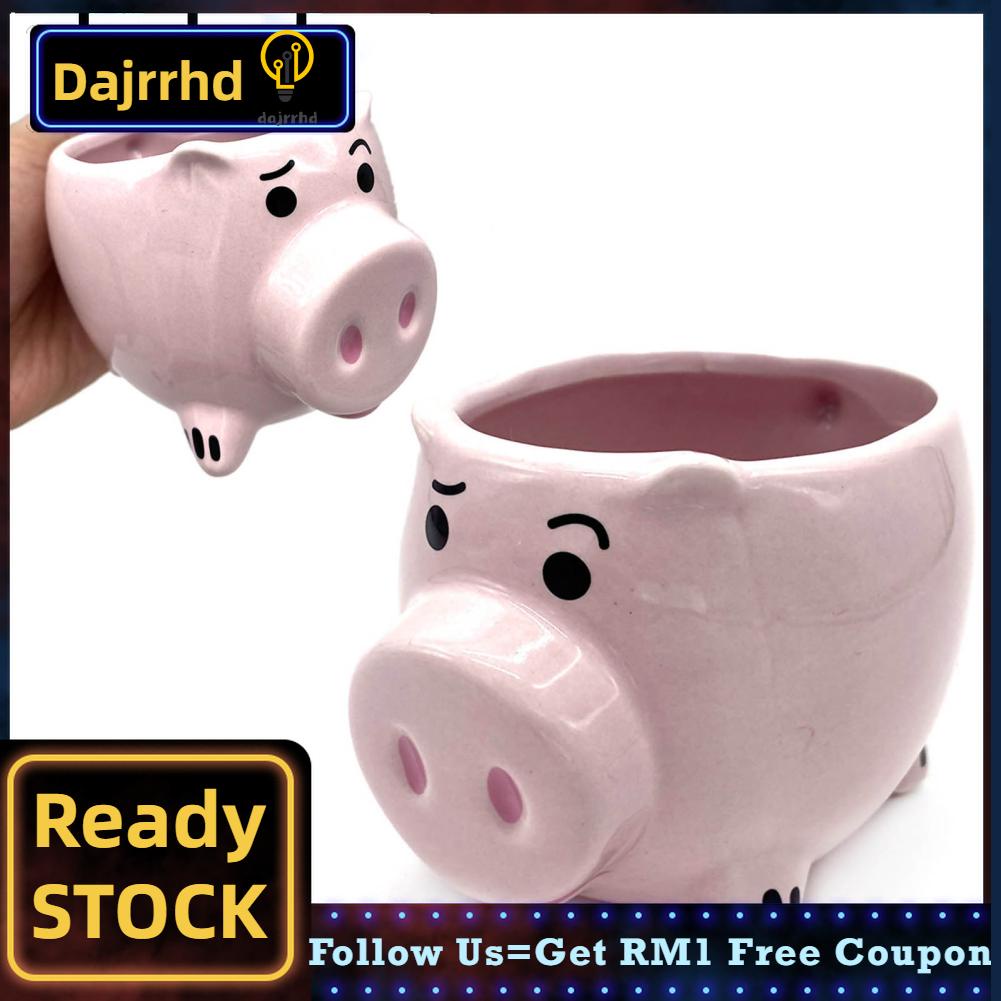 Dajrrhd 3D Pig Coffee Mug Novelty Pink Cute Ceramic Tea Funny Porcelain Water Cup for Home Indoor