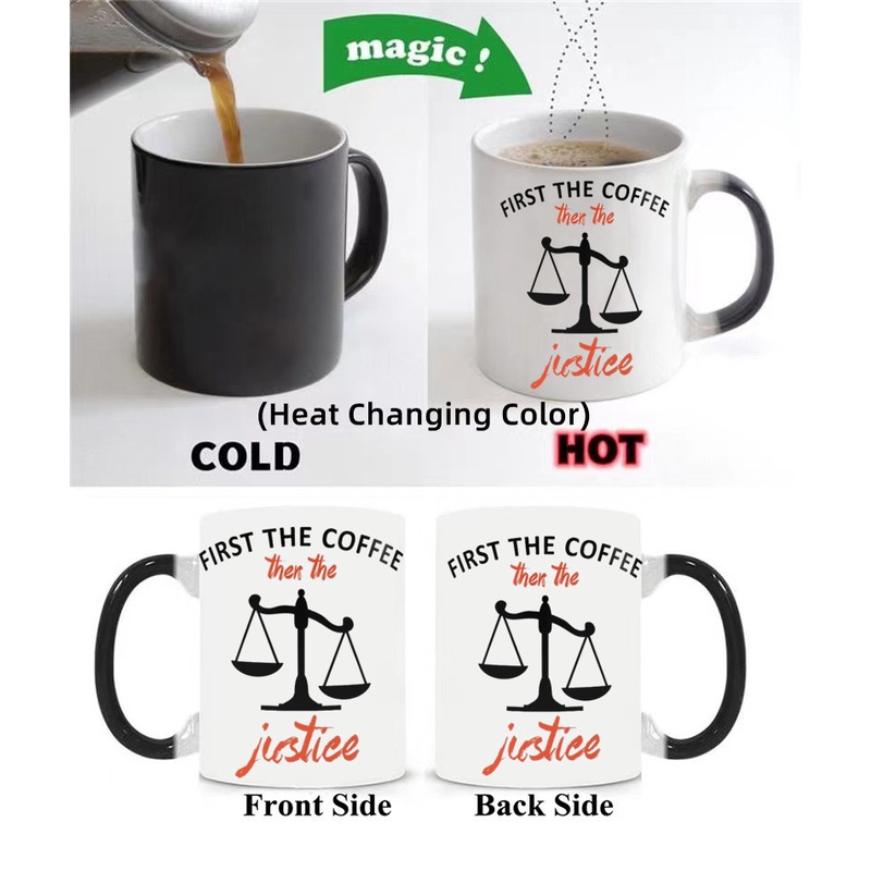 [In Stock]Lawyer Gift Mugs Lawyer Cups Promotion Mugs Unique Justice Cup Color Changing Magic Coffee Mugs Drinkware Teaware Coffeeware