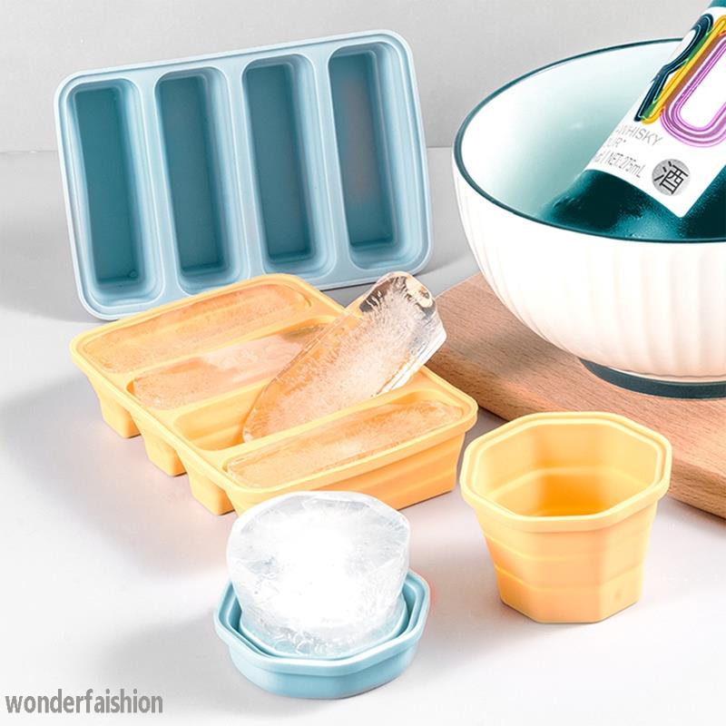 Foldable Long Ice Cube Tray Reusable Silicone Ice Cube Mold BPA Free Ice Maker Food Grade Silicone Ice Cubes