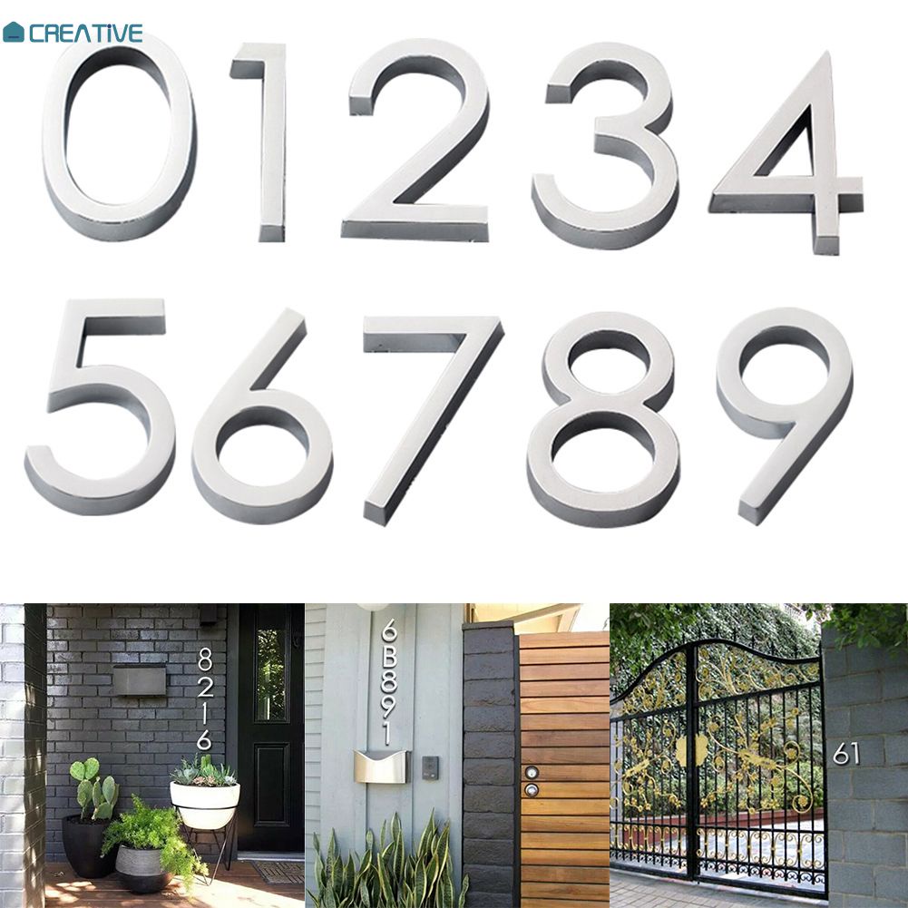 ⚡IN STOCK⚡ 3d Self Adhesive Numerical Stickers Plate Door Sign Digits Number 0 To 9 Home Apartment Cabinet Table Mailbox Numbers Outdoor Door Decor