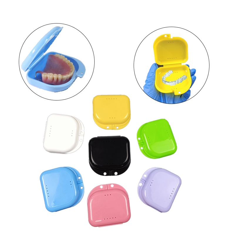 Denture Box Dental Retainer Portable Mouth Guard Container Supplies Tray Braces Storage Case Dental Appliance