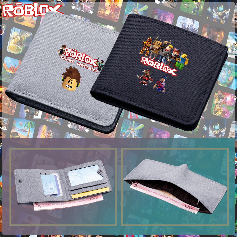 Roblox kids Wallet Roblox Printed Bifold Wallet Boy Canvas Coin Purse Anime Merchandise Student Zipper Wallet Teenager Bank Card Holder Pocket Gifts