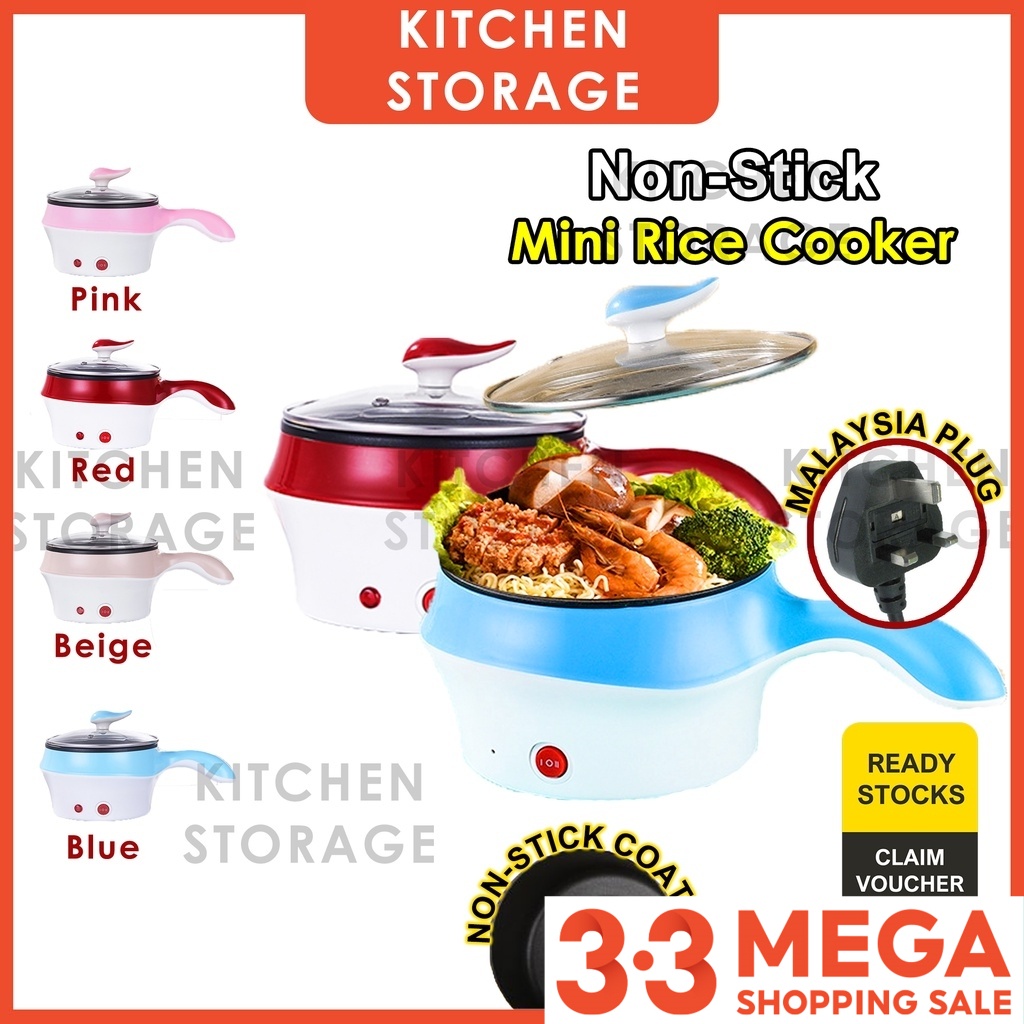 KS 3 Pin Plug Lopol Multi Cooker Multi Mini Rice Cooker Periuk Nasi Electric Non Stick Ceramic Frying Pan Rice