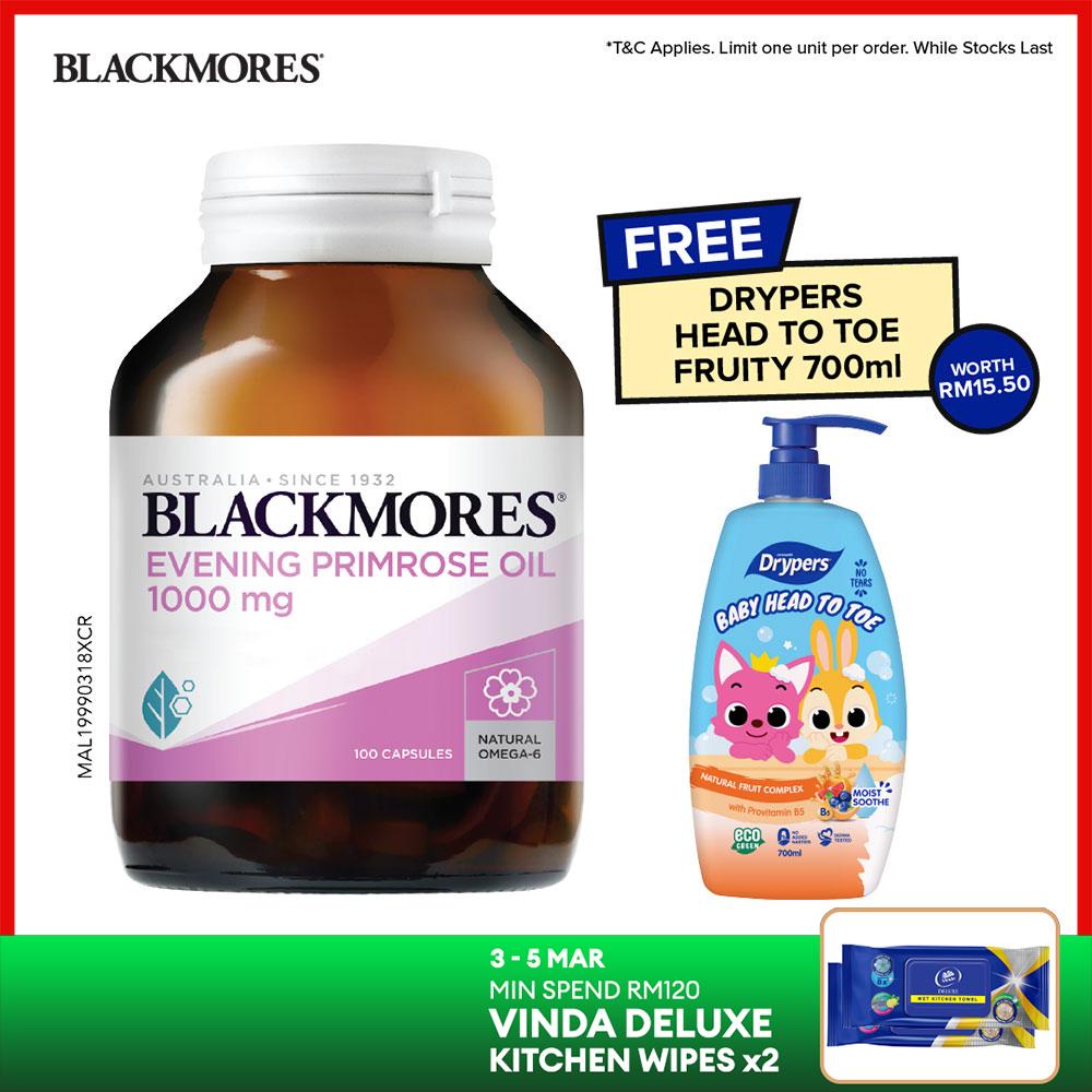 Blackmores Evening Primrose Oil 1000mg 100s Relieves Premenstrual