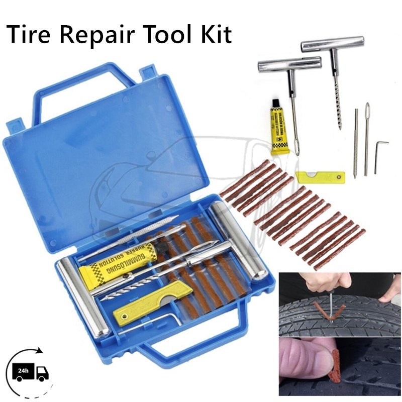 12PCS Tire Repair Tool Kit Automotive Automobile Car Tire Tyre Motorcycle Tire Puncture Repair Mini Tool Kit 补胎工具套装