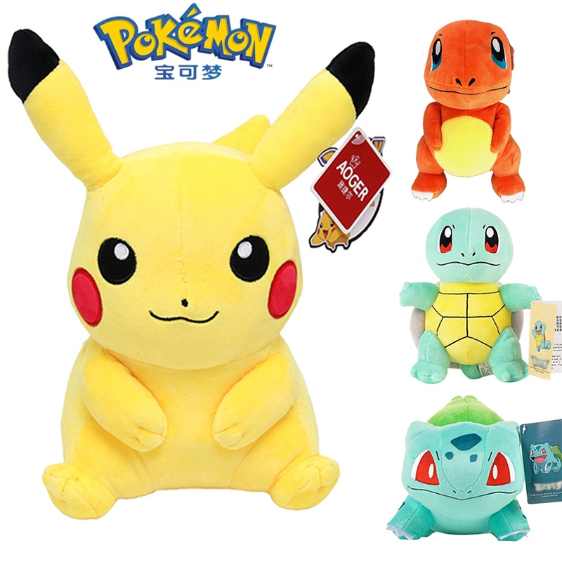 Original Takara Tomy Pokemon Plush Toys Pikachu Squirtle Stuffed Plush Doll Toys Kids Birthday Christmas Gift #宝可梦毛绒公仔 毛绒玩具