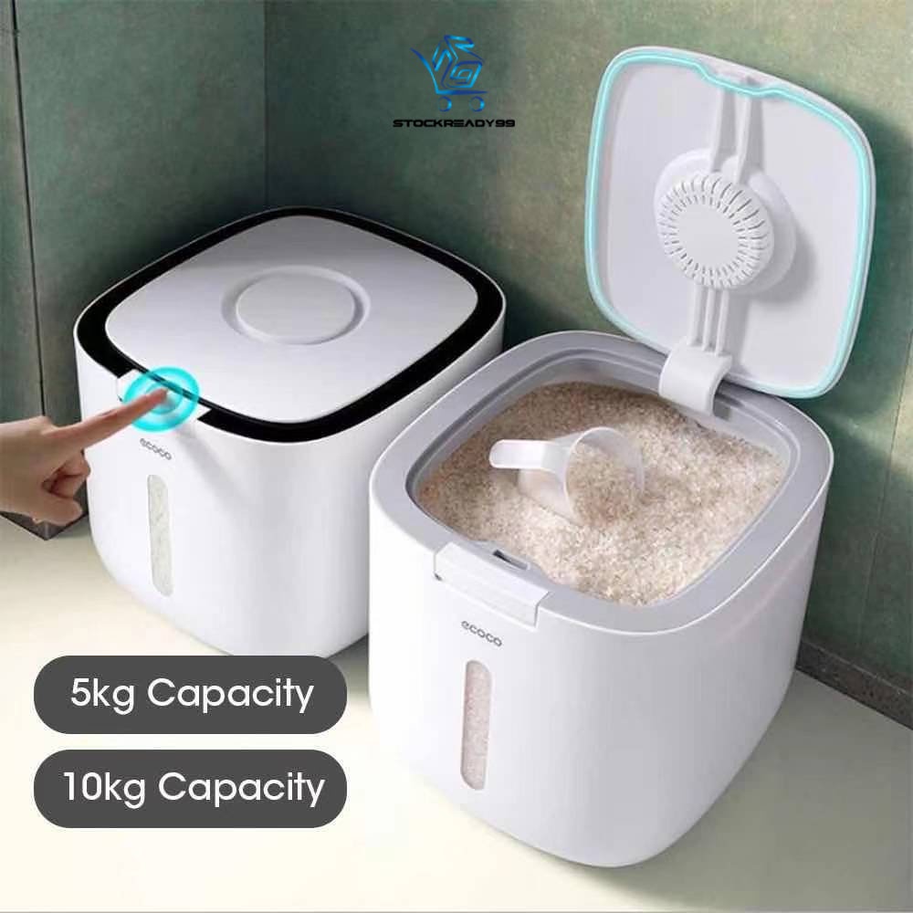 SR99. ECOCO Rice Storage Container Box / 5kg / 10kg / Insect Moisture Proof Sealed / Bekas Beras / Rice Box