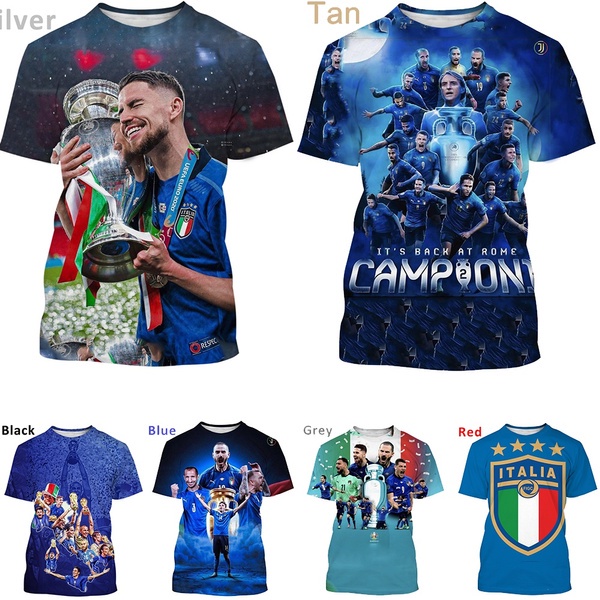 Italy Soccer Champion Mens/Womens 2021 3D Printed T-Shirt Hip Hop Short Sleeve Tee Shirts Men's Personality T-shirt Casual Short-sleeved T-shirt