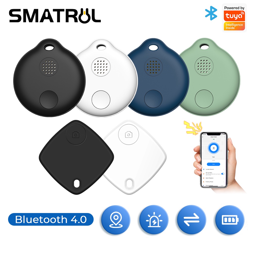 SMATRUL Tuya/smart life Bluetooth Key Finder Wireless Smart Tracker Anti-lost Alarm Tracker Child Bag Wallet APP Record 80DB Anti Lost Tag