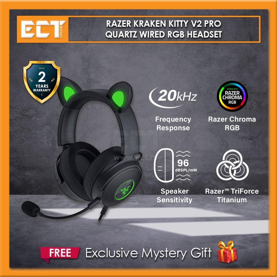 Razer Kraken Kitty V2 Pro Black / Pink Quartz Wired RGB Headset (RZ04 ...