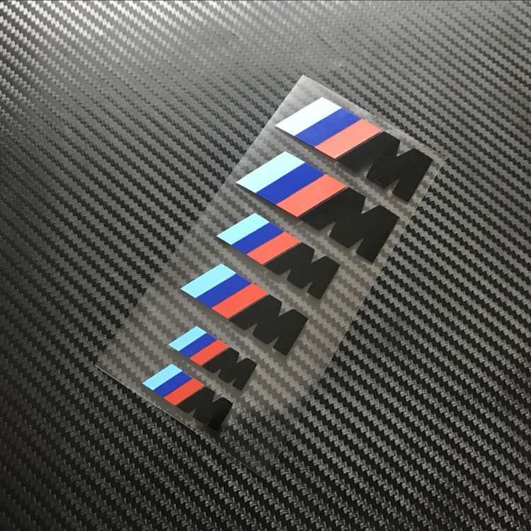 6pcs Car Brake Caliper Badge Sticker BMW M Caliper Sticker High Temperature Resistant Brake Modification Sticker for BMW M Series X3 X4 M3 M5 Series E46 E90 E60 Z4 X2 X3 X4 X5 X6