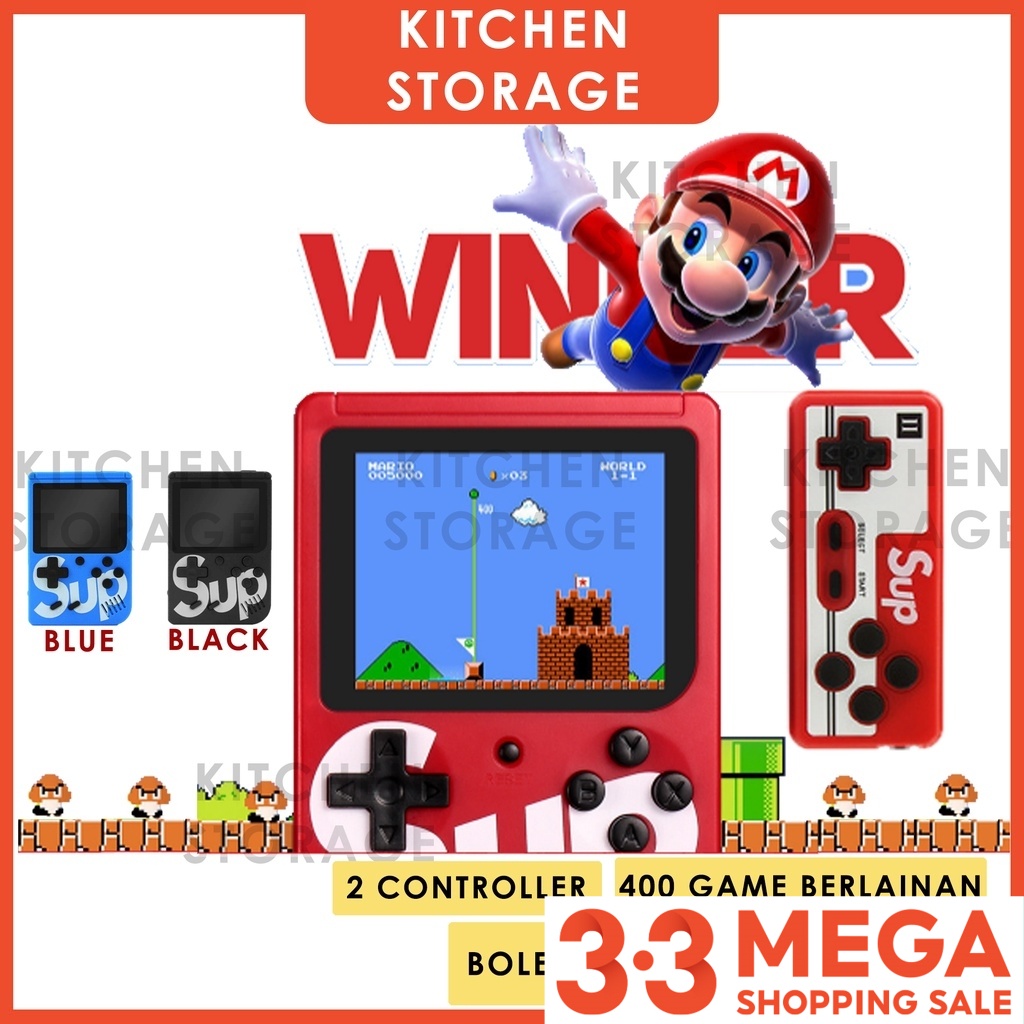 KS_[KL Stock] SUP 400 Game Gameboy Mini Retro Game Mini Gameboy Game Console 400 Game Built-In