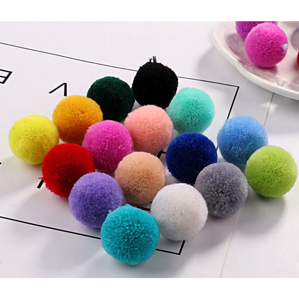 12Pcs High Quality 30mm Cashmere Pompom Fur Ball Craft DIY Soft PomPoms Fluffy Plush Pompon Dress Jewelry Scarf(1091L)