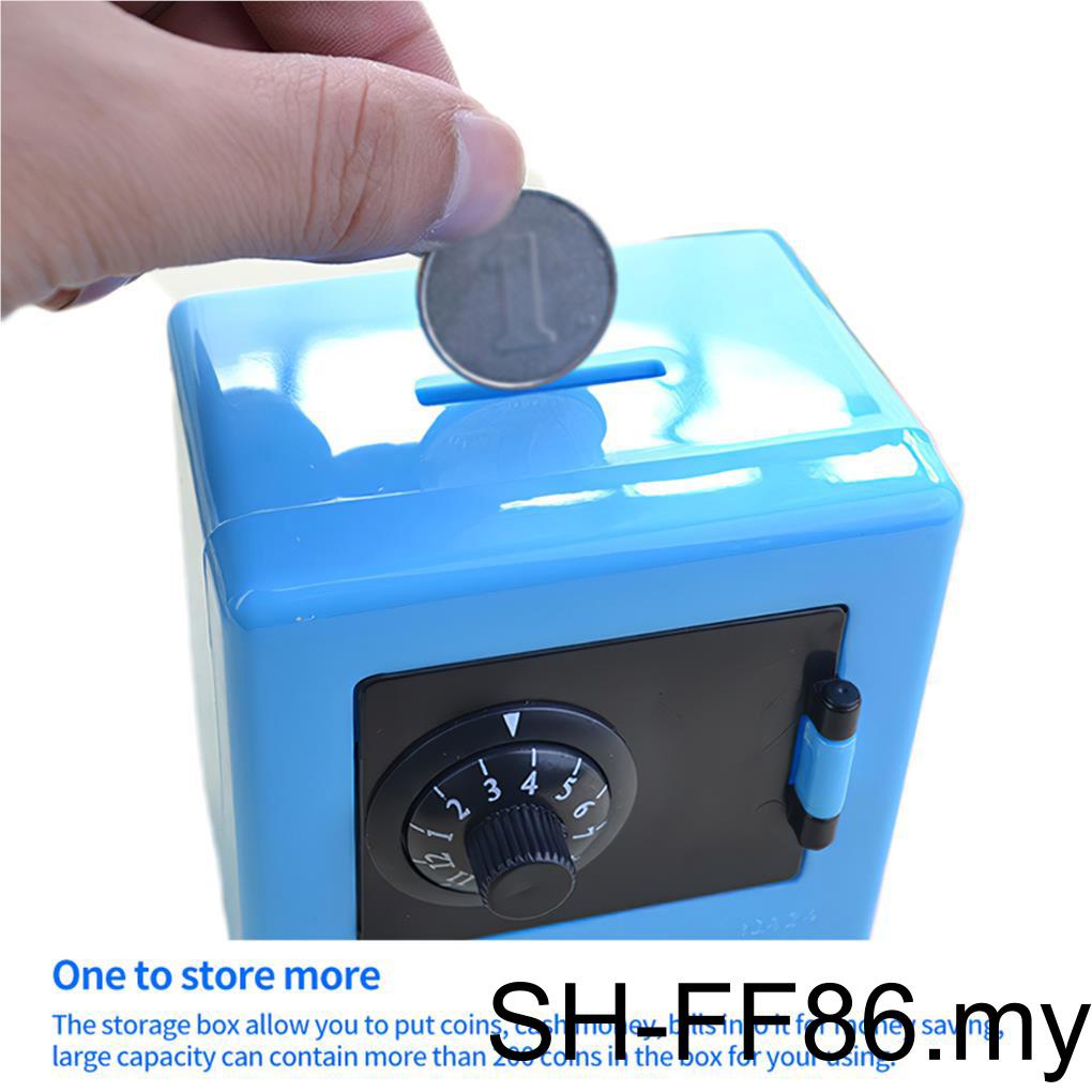 ATM Rotating Password Bank Money Box Mini Blue Cash Coin Boxes Piggy Deposit Adorable Handheld Kids Toy Children