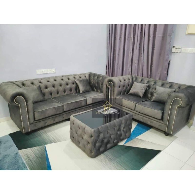 allen PROMOSI 2+3 SEATER CHESTERFIELD MURAH BERKUALITI DIRECT KILANG