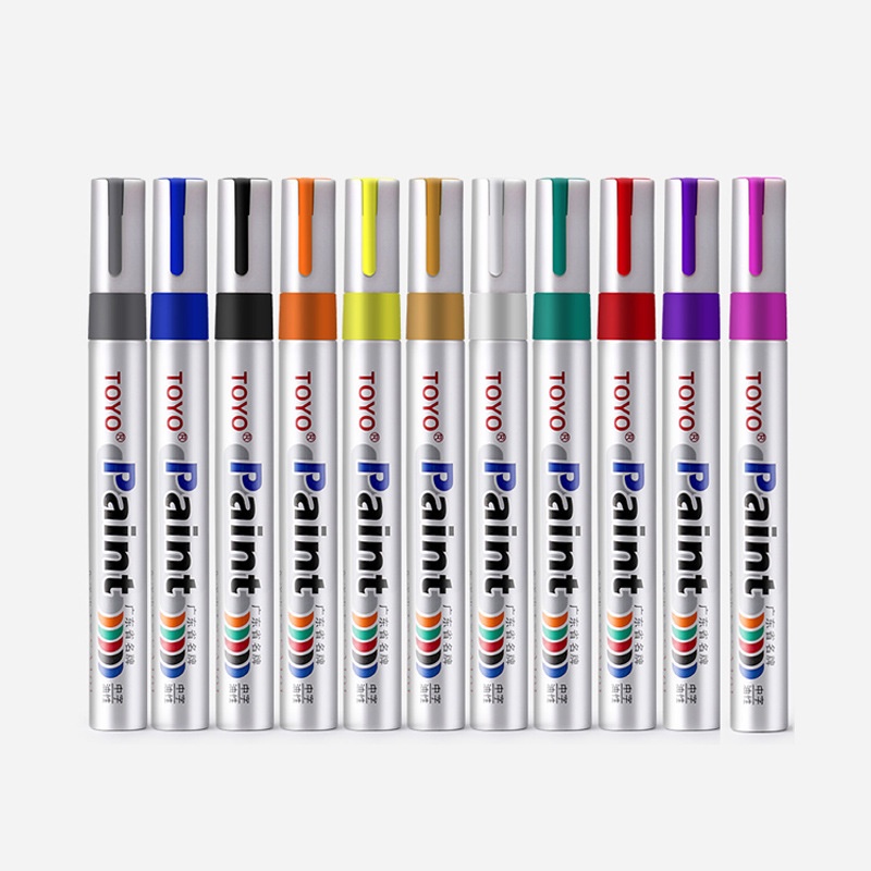 TOYO Metallic Marker Pen 13 Color Waterproof Car Outline Paint Tyre Tire Tread CD Metal Permanent Marker Graffti Oily Macador Caneta Stationery