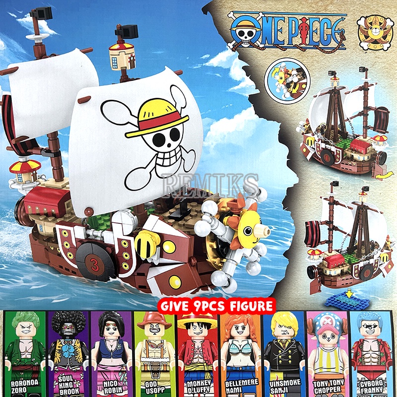 Thousand Sunny One Piece Set Luffy Zoro Minifigures Building Blocks DIY ...