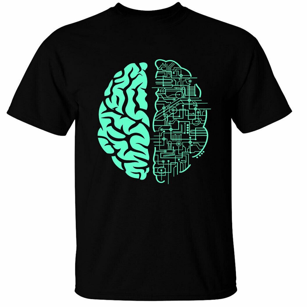 2022 Men T Shirts Electric Brain T Shirt Computer Nerd Science Circuit Board Male Clothing Retro Casual Fashion O-neck