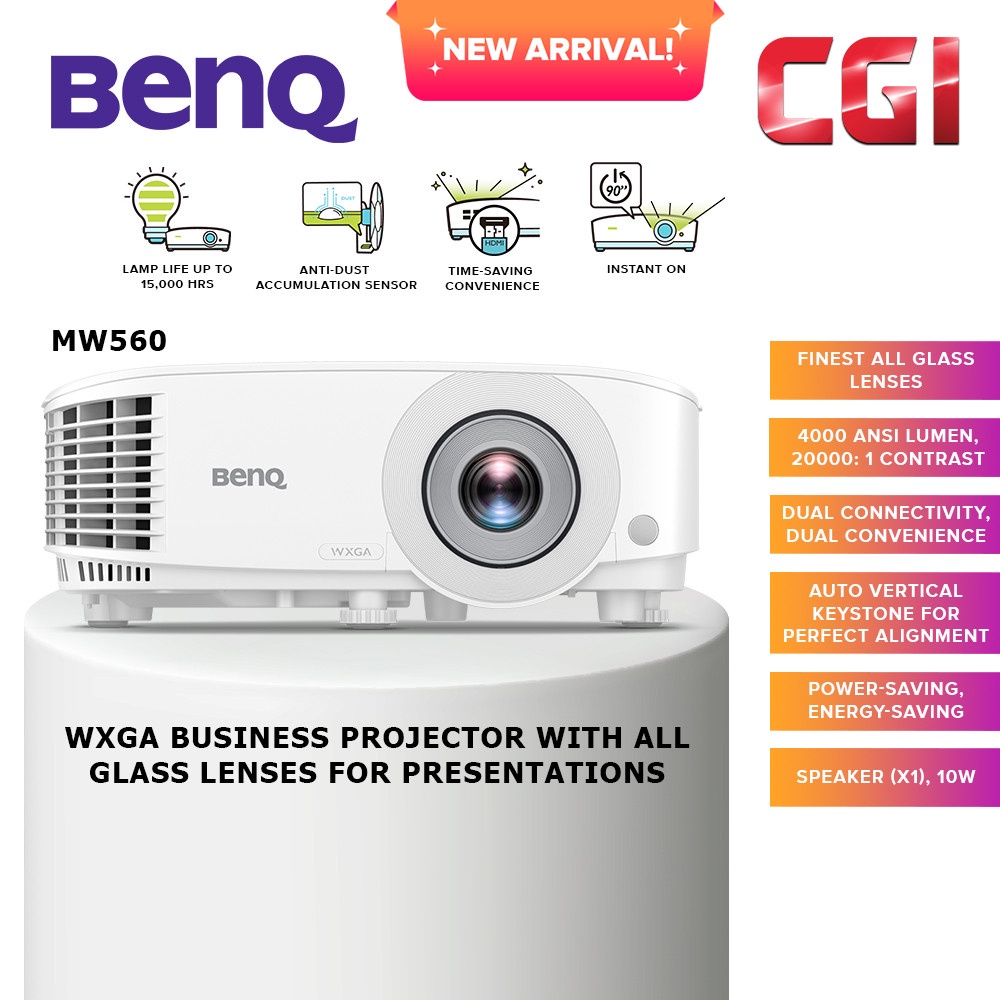 BenQ MW560 4000lms WXGA Meeting Room Projector | Shopee Malaysia