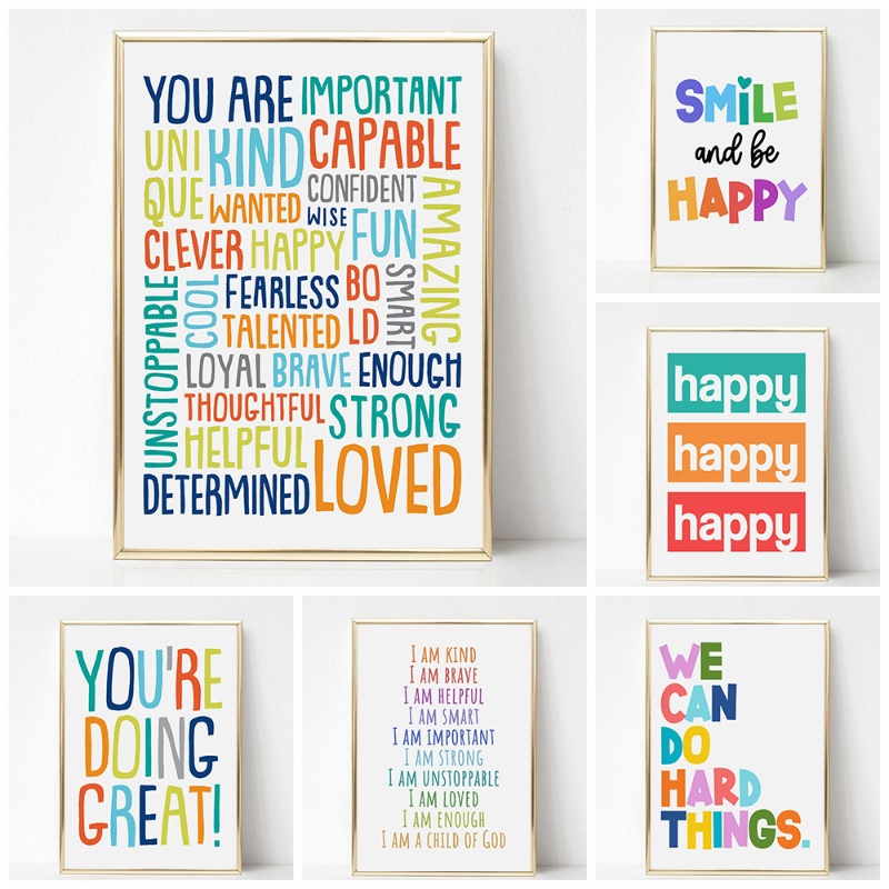 Kid Classroom Wall Art Picture Positive Inspirational Poster Education Playroom Motivational Canvas Painting Child Bedroom Decor