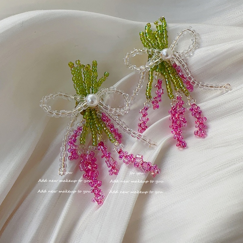 Refreshing Sweet Lavender Bouquet Romantic Korean Drama Heroine Earrings