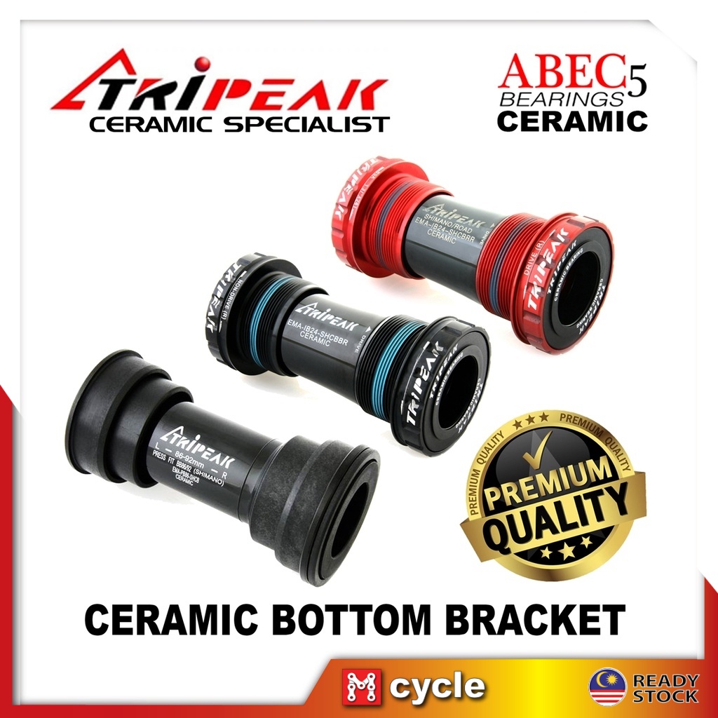 Tripeak G5 Grade Ceramic Bearing Bottom Bracket Ita 24Tx36MM Italian / BSA 1.37"X24MM English / Pressfit BB86 BB92