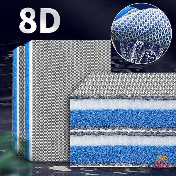 8D Aquarium Filter Sponge Media Upgraded No Glue Filter Pads Fish Tank Skimmer koi Pond Filter Cotton Accessories