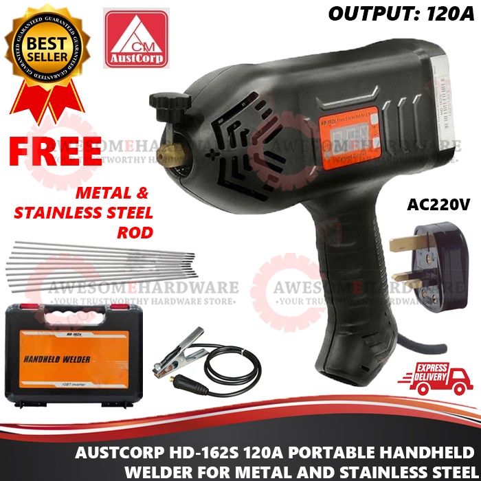 AUSTCORP HD162S 120A 55V PORTABLE HANDHELD WELDER WELDING GUN MACHINE FOR 2.6MM ELECTRODE