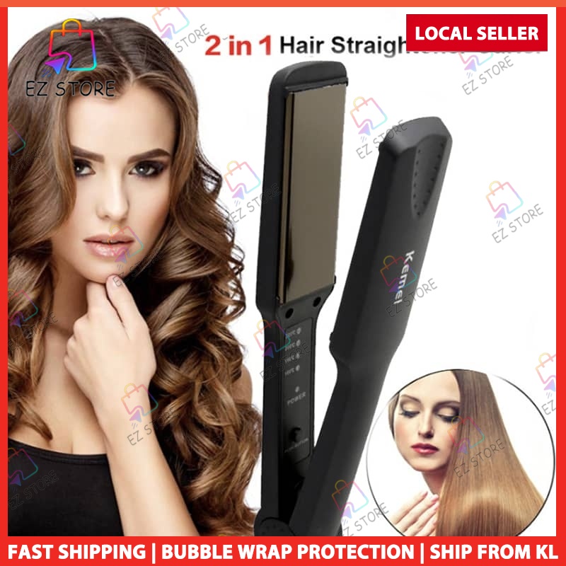 Ready Stock!KEMEI KM-329 Professional Tourmaline Ceramic Heating Plate Hair  Straightener Styling Tools With Fast Warm-up | Shopee Malaysia